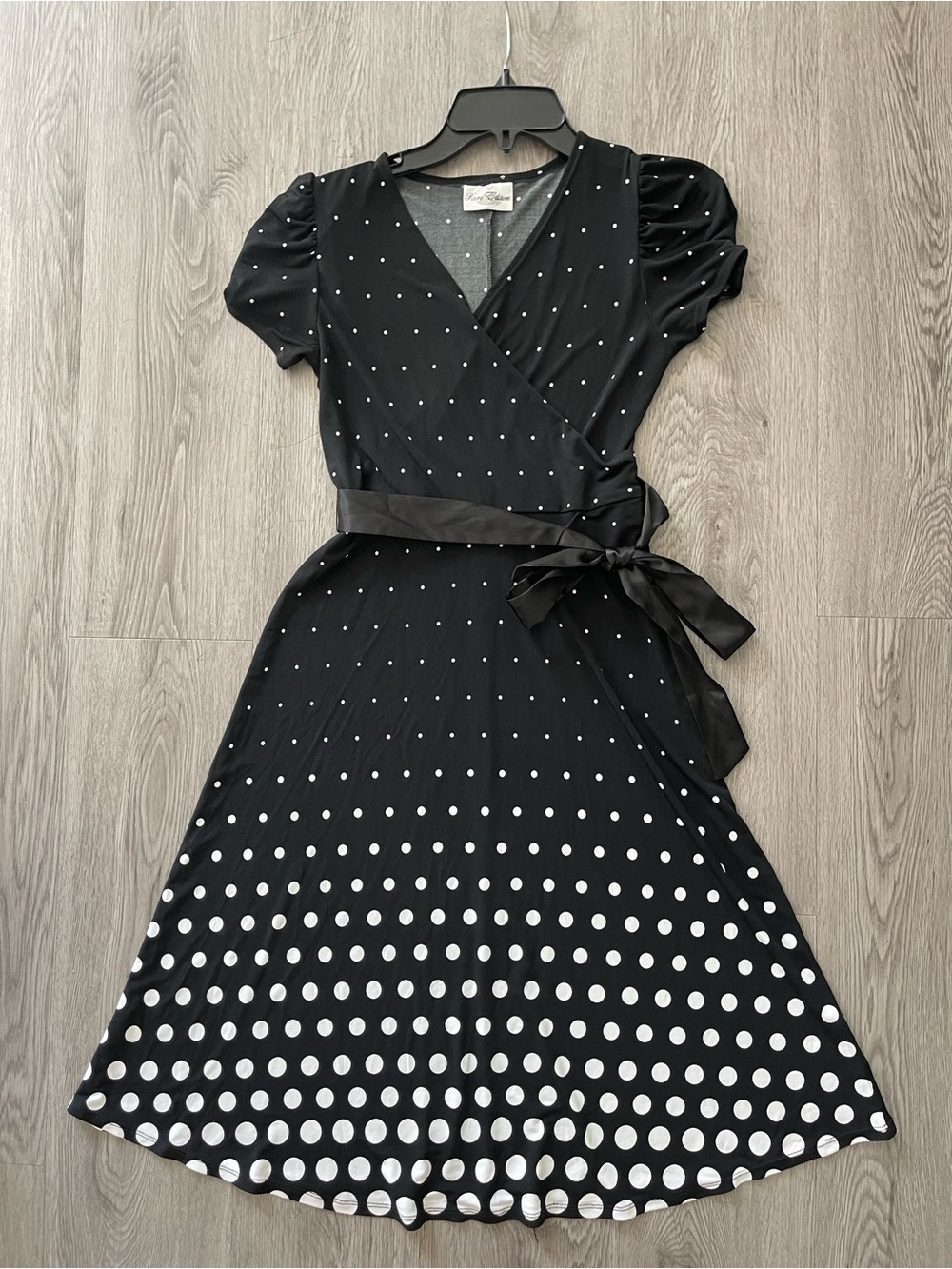 Vtg Y2K Rare Editions polka dot wrap dress
